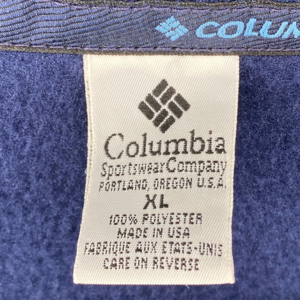 Columbia‎ Fleece Full Zip Vest Mens XL Blue Layering Outdoor Mock Neck Pockets - Picture 8 of 11